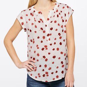 41 Hawthorn Morey Cap Sleeve Split Neck Printed Blouse – Floral – Size M